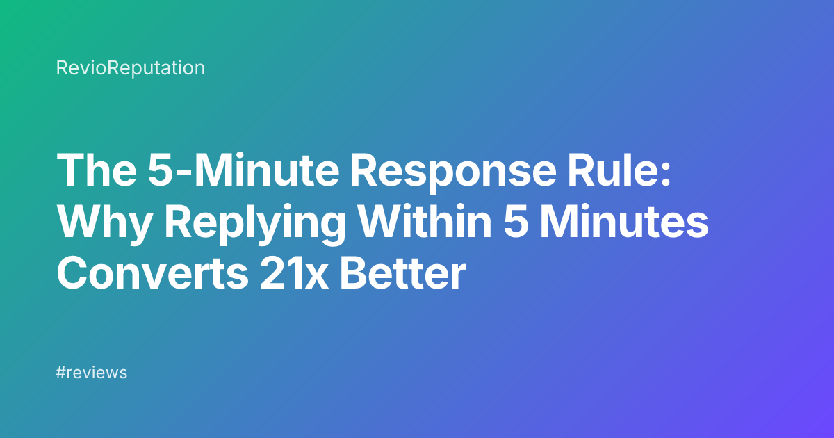 The 5-Minute Response Rule: Why Replying Within 5 Minutes Converts 21x Better