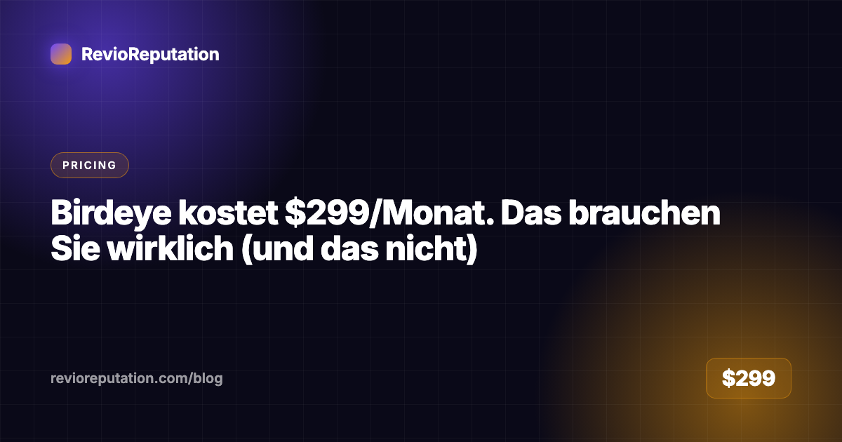 Birdeye kostet $299/Monat. Das brauchen Sie wirklich (und das nicht)