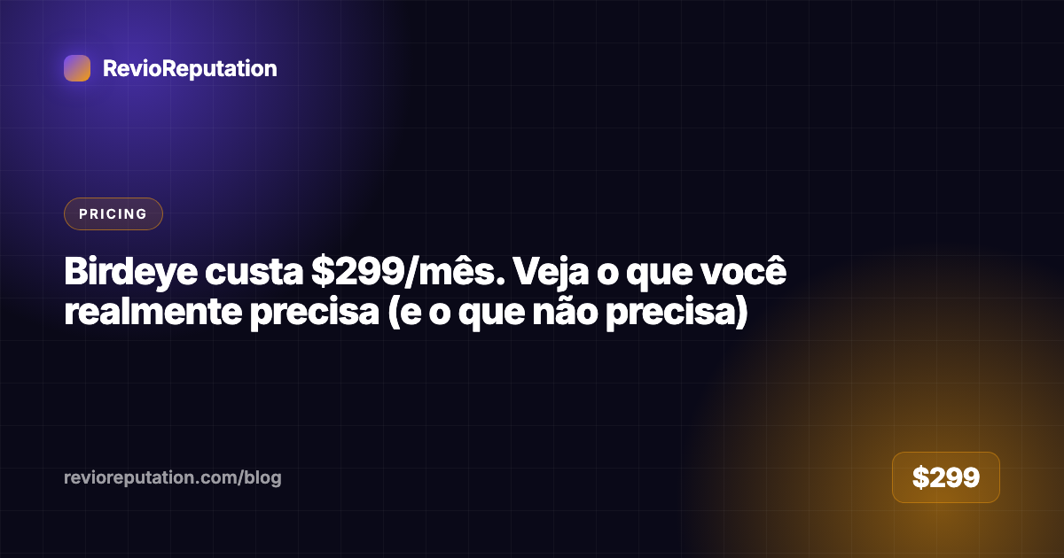 Birdeye custa $299/mês. Veja o que você realmente precisa (e o que não precisa)