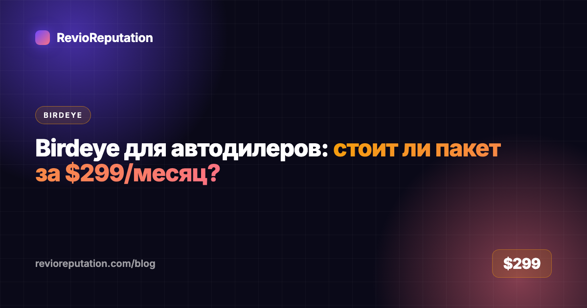 Birdeye для автодилеров: стоит ли пакет за $299/месяц?