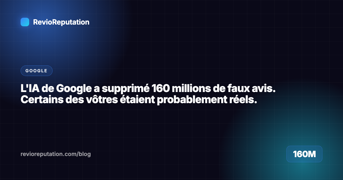 L'IA de Google a supprimé 160 millions de faux avis. Certains des vôtres étaient probablement réels.