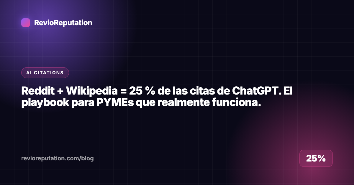 Reddit + Wikipedia = 25 % de las citas de ChatGPT. El playbook para PYMEs que realmente funciona.
