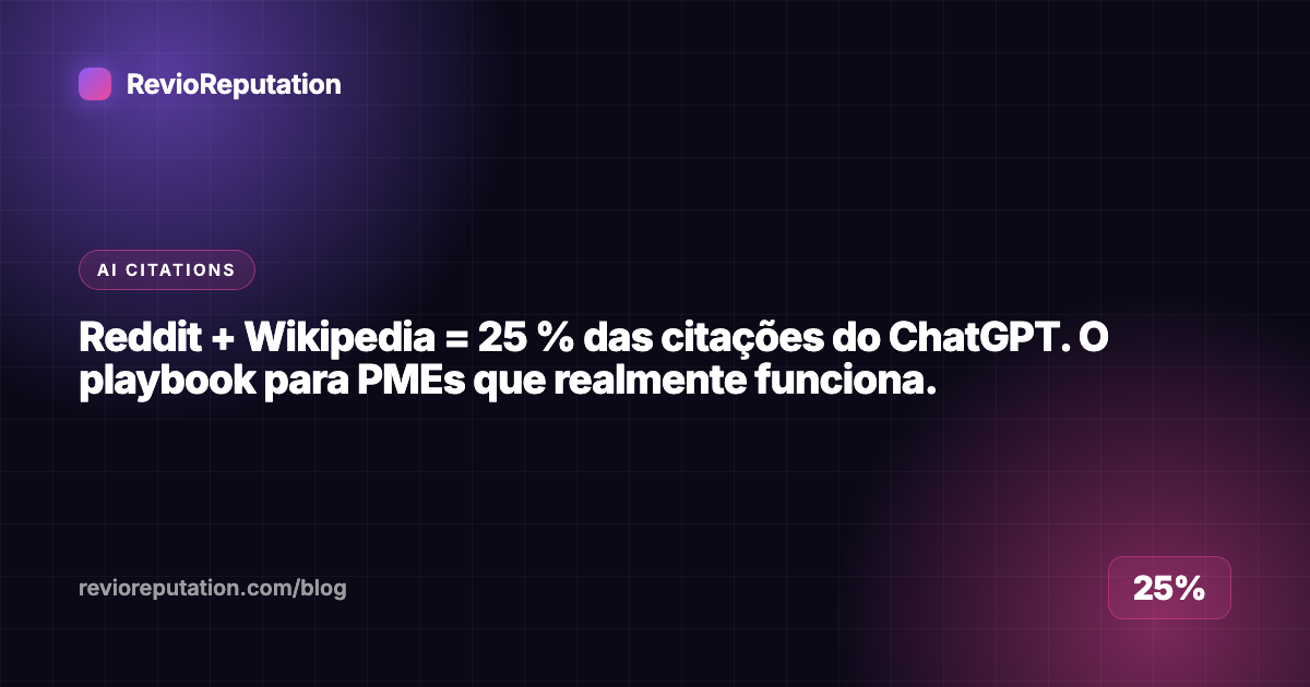 Reddit + Wikipedia = 25 % das citações do ChatGPT. O playbook para PMEs que realmente funciona.