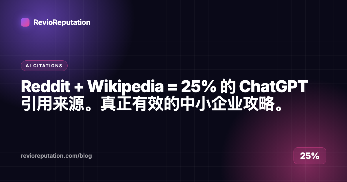 Reddit + Wikipedia = 25% 的 ChatGPT 引用来源。真正有效的中小企业攻略。